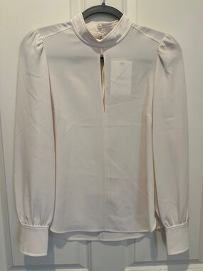 A.L.C. Ivory Tie-Neck Blouse